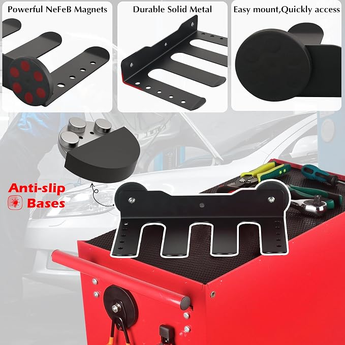 MUTUACTOR Super Power Tool Organizer Heavy Duty, Magnetic Mount Drill Holder - Image 3
