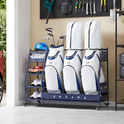 Lauren&Harold Golf Bag Organizer Garage Storage, Golf Storage Rack Stand Fits 2 by LaurenHarold