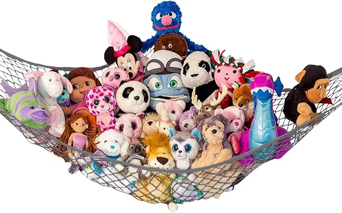 Stuffed Animal Hammock, Large | Corner Stuffed Animal Storage & Plushie Net | by LillysLove