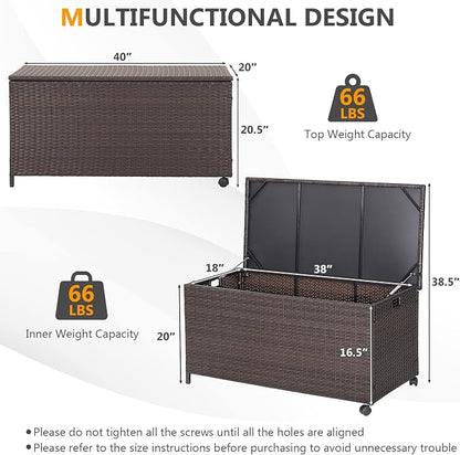 RELAX4LIFE Patio Rattan Storage Box - Image 5