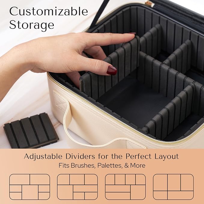 Makeup Bag with LED Mirror – Travel Cosmetic Organizer with Lighted Mirror - Image 3