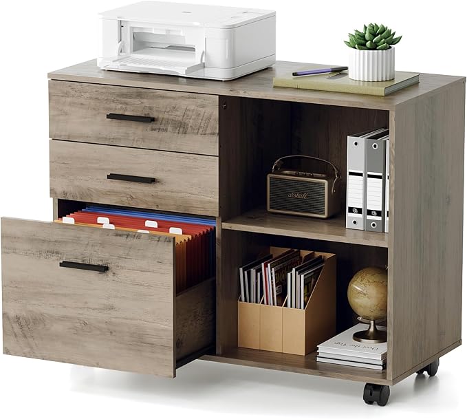 VINGLI 3 Drawer Wood Lateral File Cabinet by VINGLI