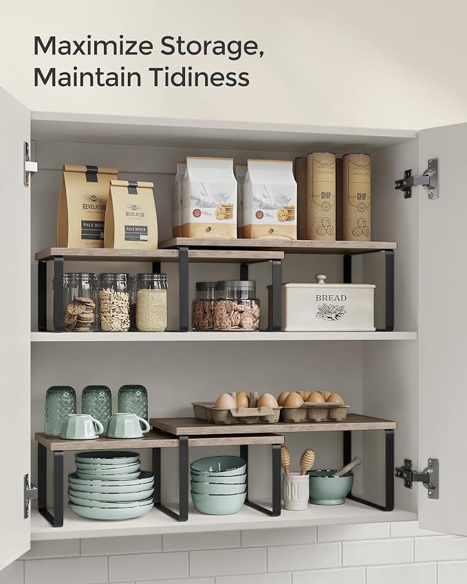 SONGMICS Cabinet Organizer Shelf, Kitchen Storage, Spice Rack, Expandable - Image 6