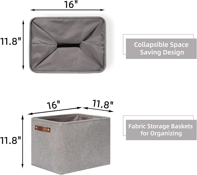 HNZIGE Large Rectangle Storage Baskets - Image 2