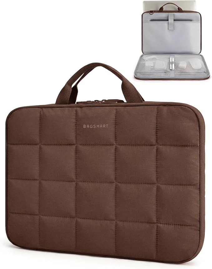 BAGSMART Laptop Case with Handle, Puffy Laptop Sleeve Bag by BAGSMART