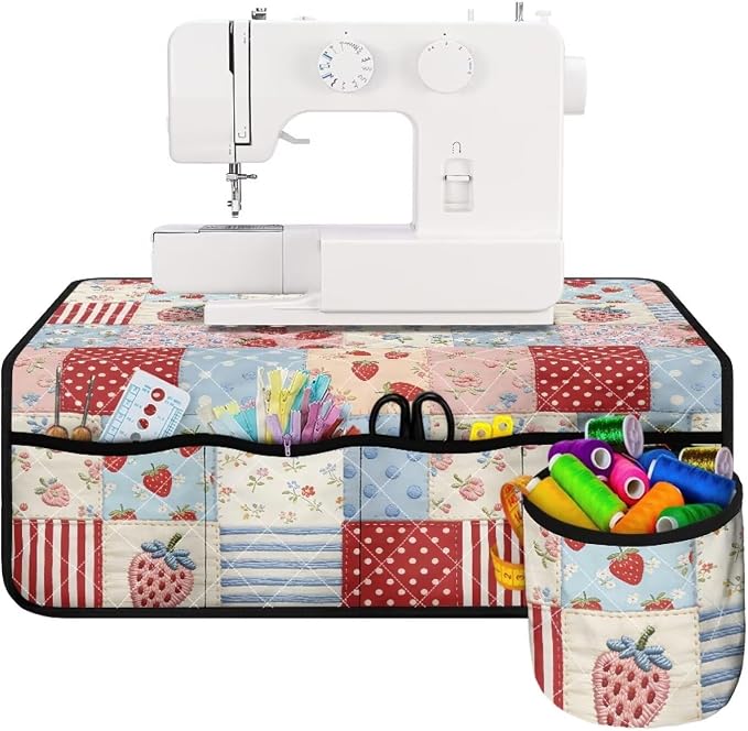 Strawberry Patchwork Sewing Machine Mat Sewing Machine Carrying Pad Reduce by Unknown