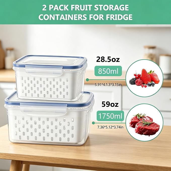 2 Pack Fruit Storage Containers - Image 2