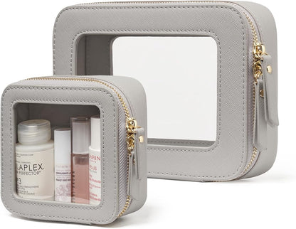 Popvibe Clear Makeup Bag Travel Cosmetic Case Transparent Toiletry Bag by POPVIBE