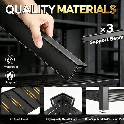 84" H 5-Tier Heavy Duty Storage Shelves, 3000LBS Capacity Adjustable Metal - Image 8