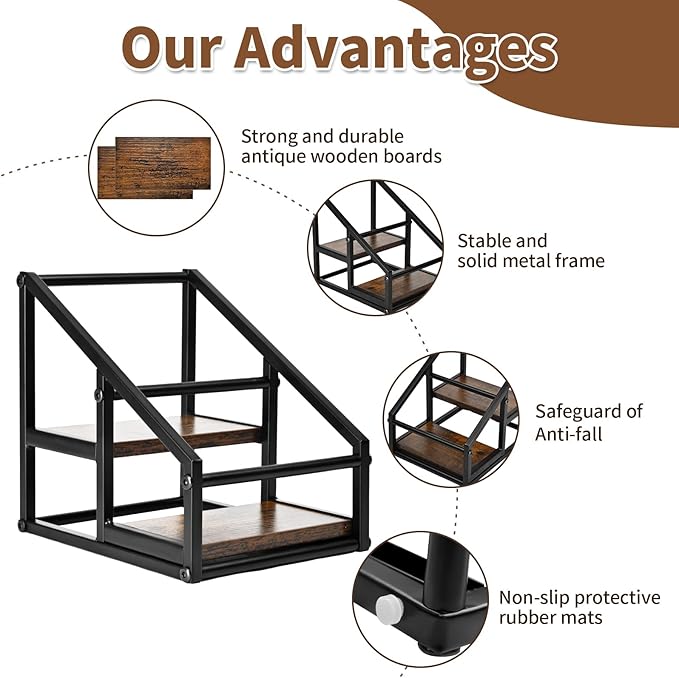 Coffee Syrup Rack Organizer, Liquor Bottle Display Shelf, 2-Tier 4 Bottle Stand - Image 4