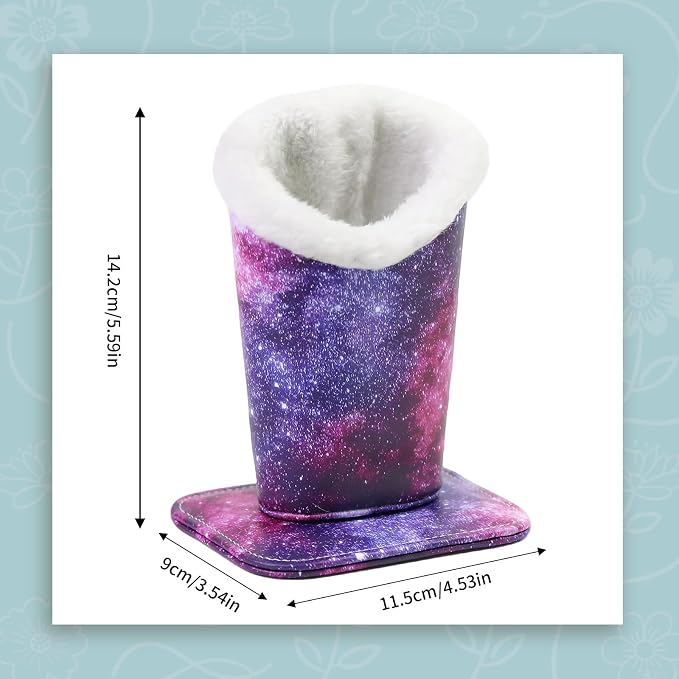 Plush Lined Eyeglasses Holder, Cute Magnetic PU Leather Glasses Stand Case - Image 7
