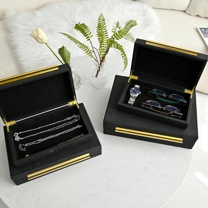 Faux Shagreen Leather Jewelry Boxes Set of 4 - Image 5