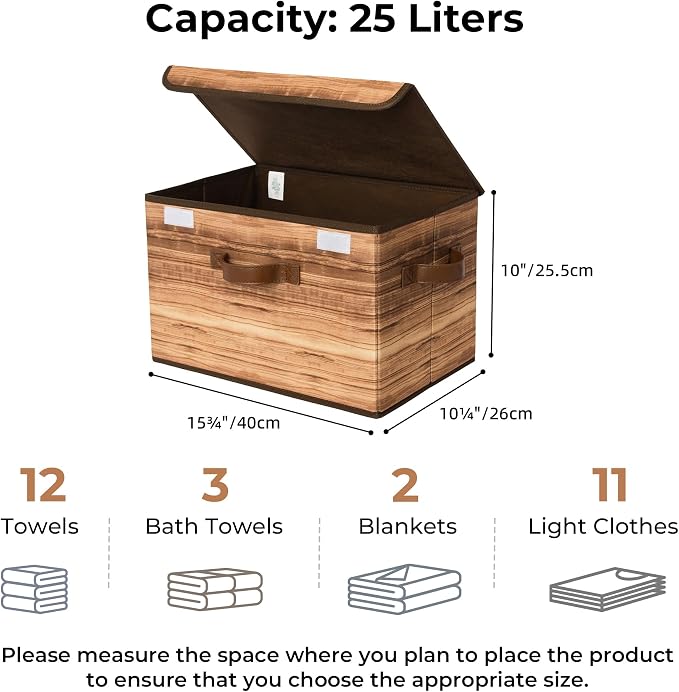 GRANNY SAYS Storage Boxes with Lid, Fabric Storage Bins with Lids, Decorative - Image 6