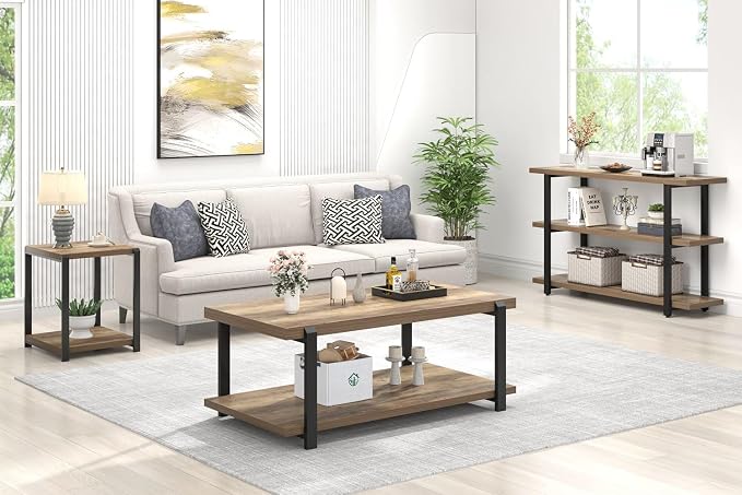 FOLUBAN Industrial Coffee Table - Image 9