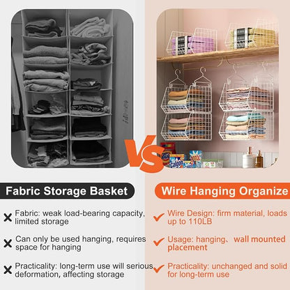 X-cosrack 6 Tier Closet Hanging Organizer, Clothes Hanging Shelves - Image 5