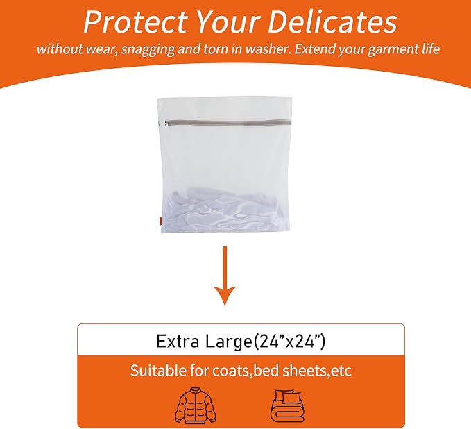 Polecasa Mesh Laundry Bags 2 Pack | Sturdy Zipper, - Image 2