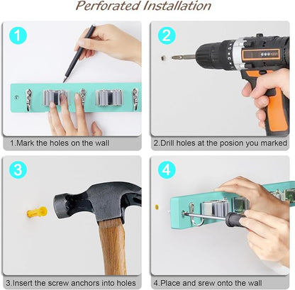 Turquoise Mop Broom Holder Wall Mount - Image 8