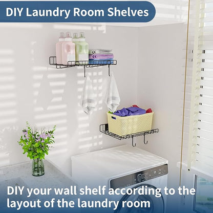 2 Pack Garage Wall Shelf, Wall Mounted Storage Shelves, Heavy Duty Metal Shelves - Image 6