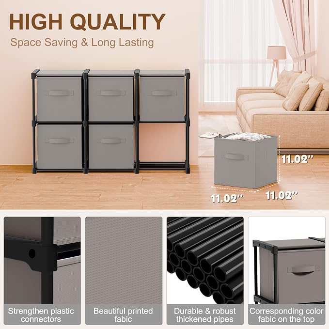 Briwooody 6 Cube Storage Organizer Bins - Image 4