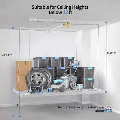 Overhead Garage Storage Rack – 4x8 FT Garage Ceiling Storage Racks - Image 3
