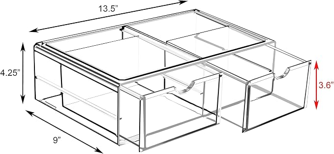 Sorbus Large Stackable Acrylic Drawers - Image 3