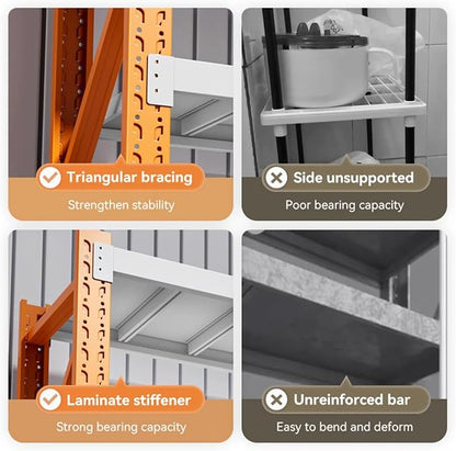 Heavy Duty Warehouse Shelving 4-Tier Industrial Steel Storage Shelves, 2600LB - Image 3