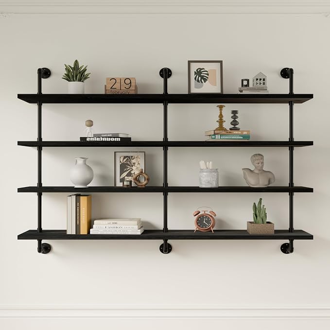 HDDFER Floating Shelves for Wall Bookshelf Industrial Pipe Shelving Shelves 60 by industrialpipeshelving