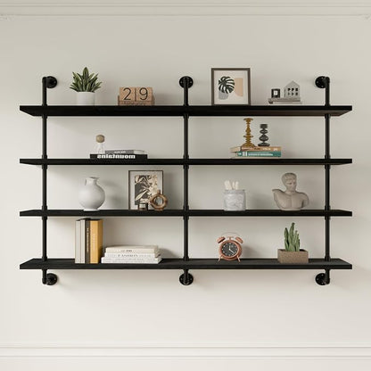 HDDFER Floating Shelves for Wall Bookshelf Industrial Pipe Shelving Shelves 60 by industrialpipeshelving