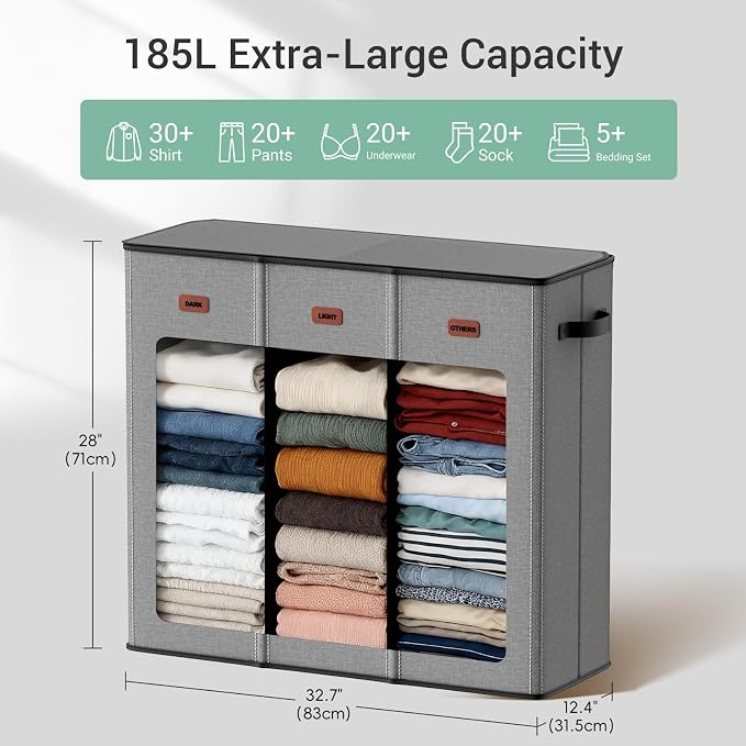 185L Laundry Hamper 3 Section - Image 3