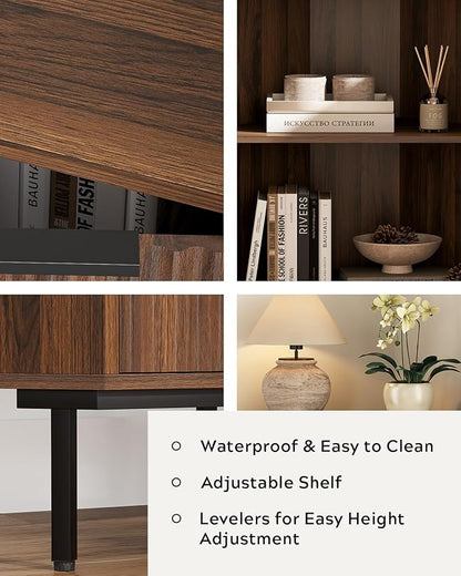 Fluted Corner Cabinet, Modern Small Floor Storage Cabinet - Image 5