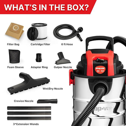 Shop-Vac 6.5 Gallon 4.0 HP Wet/Dry Vacuum - Image 8