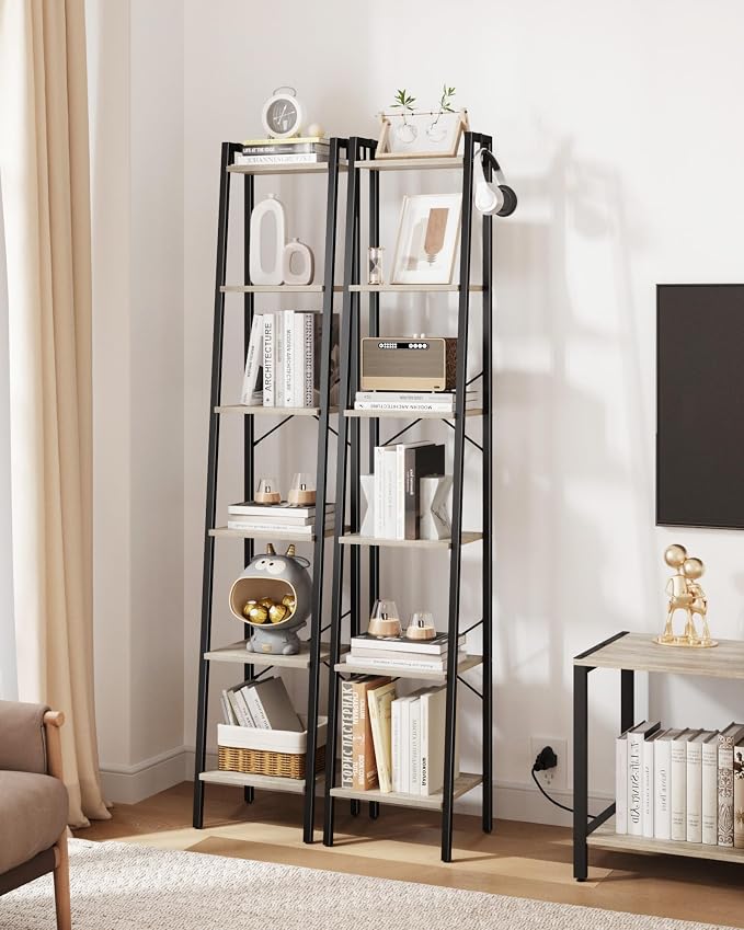 Hzuaneri Ladder Shelf, Freestanding Corner Storage Shelf | Bookcase - Image 6