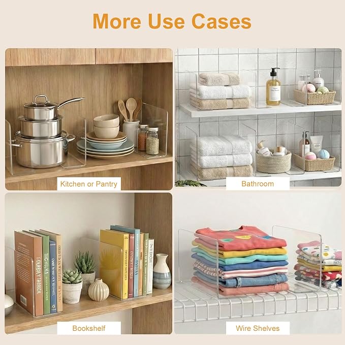 SortNStore Shelf Dividers for Closet Organization: 6" Tall x 10" Deep, Deeper - Image 10