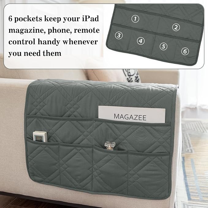 Couch Armrest Organizer Remote Control Holder Bedside Caddy - Image 4