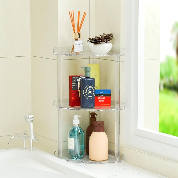 3 Tier Countertop Corner Organizer Shelf 7x7x15.7 Inch, Countertop Acrylic - Image 4