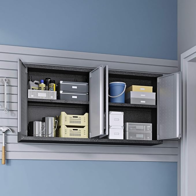Manhattan Comfort Dual Fortress Floating Garage Storage Cabinet - Image 4