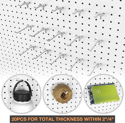 G.CORE 24-Pack Pegboard Hooks, Heavy Duty Metal Shelving Brackets, Wall - Image 8