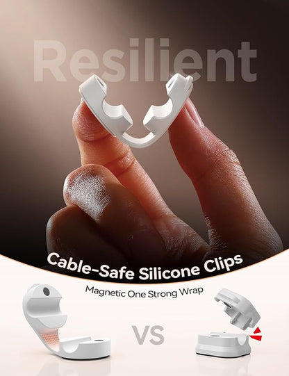 8-Pack Cord Organizer Silicone Magnetic Cable Clips Desk Wire Management - Image 2