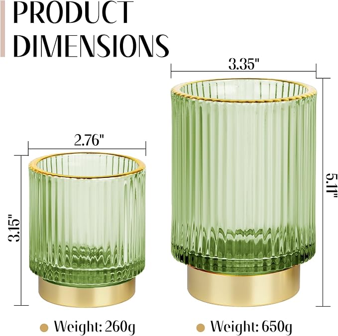 Makeup Brush holder Organizer, Crystal Glass Toothbrush Holders, Striped Make - Image 3