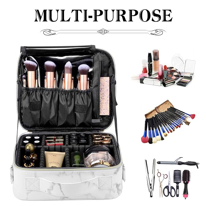 gzcz Travel Makeup Bag, Professional Cosmetic Bags - Image 4