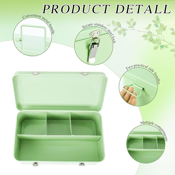 60 Slots Seed Storage Box with 4 Dividers, Metal Seed Storage Organizer Saving - Image 3