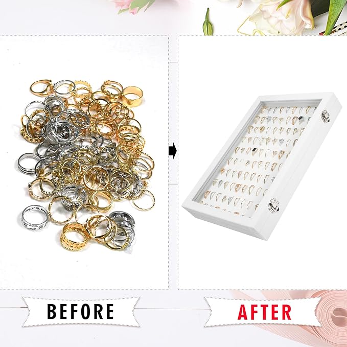 Velvet Ring Display Tray Organizer Box - Image 5