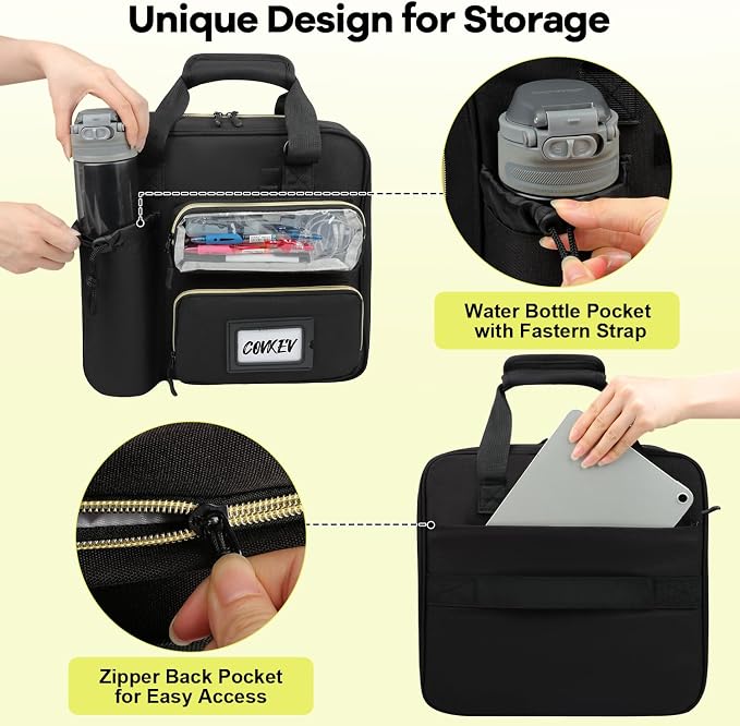Covkev 3 Inch D-ring Zipper Binder Bag - Image 6