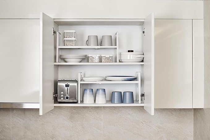 Nxconsu Cabinet Shelf Expandable Height Adjustable Organizer Riser - Image 2