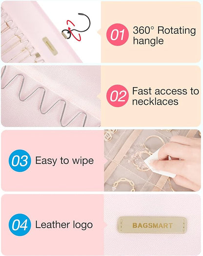 BAGSMART Hanging Jewelry Organizer Storage Roll - Image 4