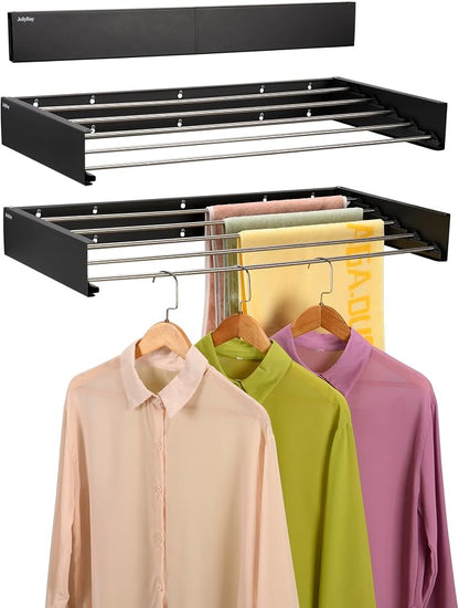 Wall Mounted Laundry Drying Rack, Retractable Clothes Drying Rack by JolyBay