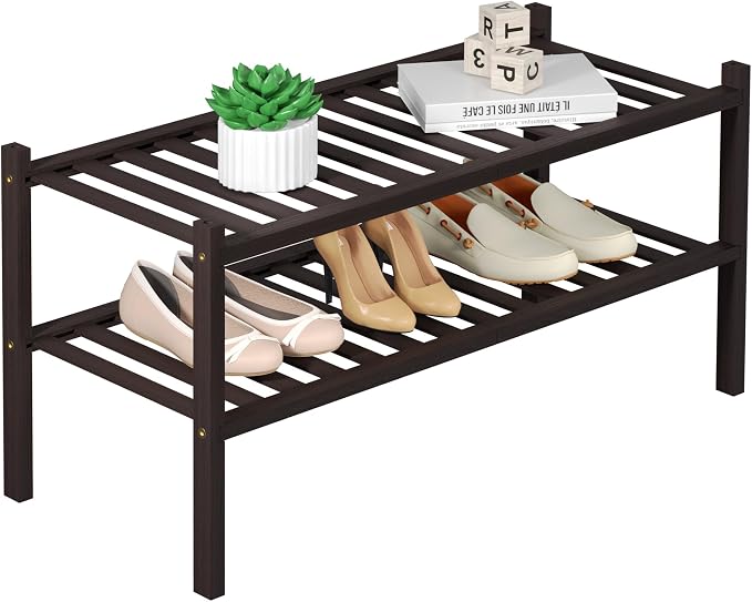 ROMGUAR CRAFT 2 Tier Bamboo Shoe Rack by ROMGUAR+CRAFT
