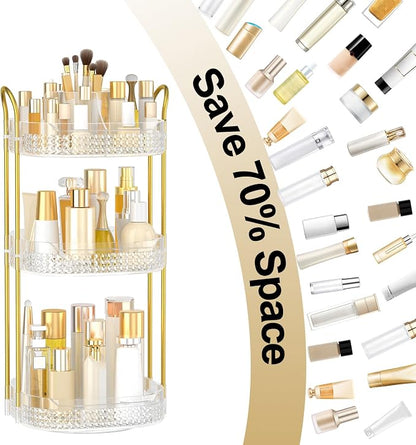 Rotating Makeup Organizer for Vanity 3 Tier, Perfume Organizer - Image 2
