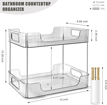 2-Tier Bathroom Counter Organizer Countertop Storage, Dresser Organizer Vanity - Image 2