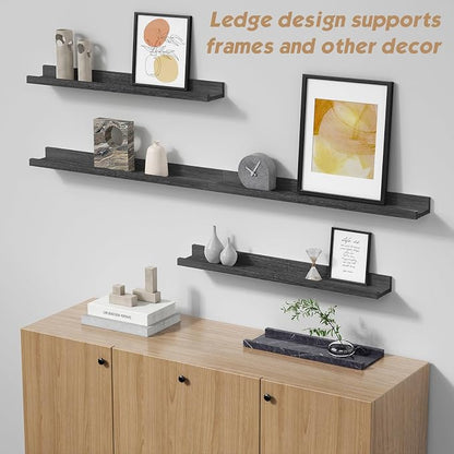 Forbena Black Picture Ledge Shelf, Floating Shelves - Image 6